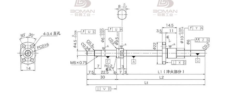 KURODA DP0601JS-HDNR-0210B-C3S 黑田精工丝杆底座安装方法